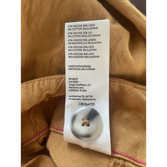 Anthropologie Maeve The Colette Crop Wide-Leg Pants Size 26 Ochre Mustard - Picture 7 of 7